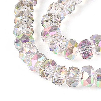 Electroplate Transparent Glass Beads Strands X-EGLA-N022-04A-D18-1