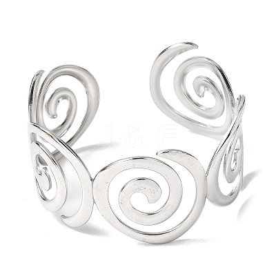 304 Stainless Steel Cuff Bangles for Women BJEW-D384-02P-1