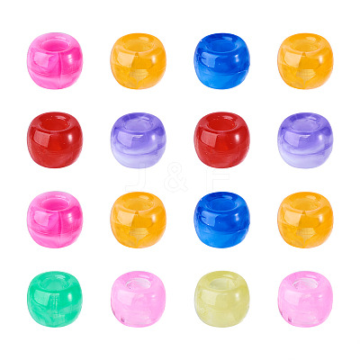 400Pcs 8 Colors Resin Large Hole Beads RESI-CW0001-12-1