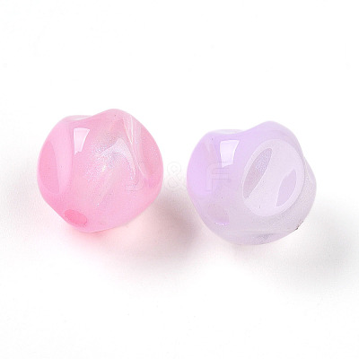 Transparent UV Plating Acrylic Beads OACR-I015-45-1