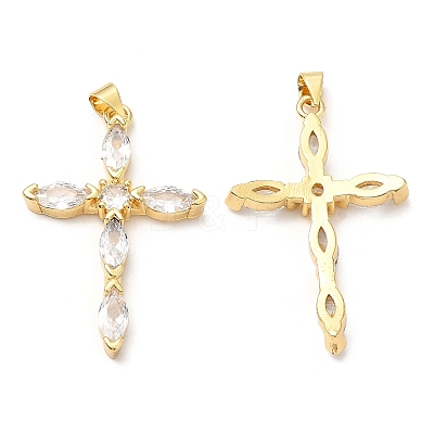 Rack Plating Brass Micro Pave Cubic Zirconia Pendants KK-A185-36G-1