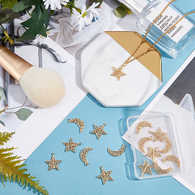 16Pcs 2 Style Brass Pendants KK-BC0002-06G-1