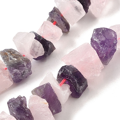 Natural Rose Quartz & Amethyst Beads Strands G-I283-F10-1