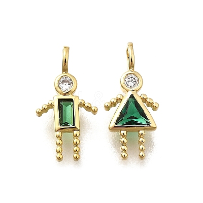 Brass Micro Pave Cubic Zirconia Pendants KK-D339-02G-05-1