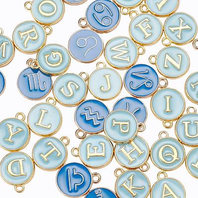 2 Sets 2 Styles Golden Plated Alloy Enamel Charms ENAM-YW0001-28C-1