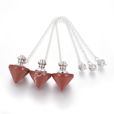 Natural Red Jasper Cone Dowsing Pendulums G-G771-D08-1
