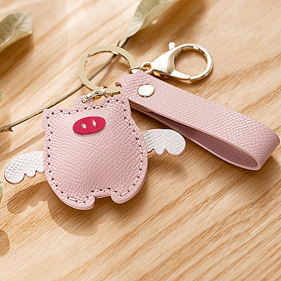 DIY Imitation Leather Flying Pig Pendant Keychain Sewing Kits DIY-WH0530-96-1
