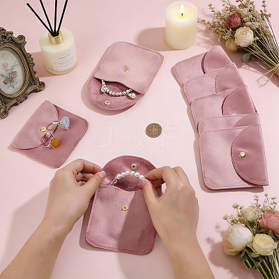 10Pcs Velvet Jewelry Storage Bags with Snap Button ABAG-HY0001-17B-1
