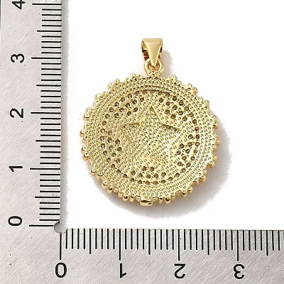 Rack Plating Brass Micro Pave Cubic Zirconia Pendants KK-D088-03G-1