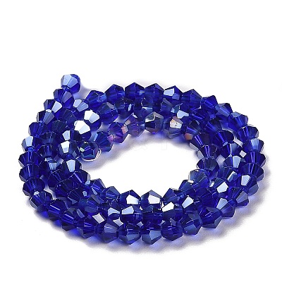 Transparent Electroplate Glass Beads Strands EGLA-A039-T4mm-B06-1