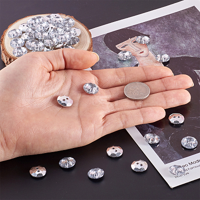 Acrylic Rhinestone Buttons X-BUTT-TAC0001-01-1