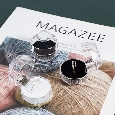 Transparent Plastic Ring Boxes OBOX-CA0001-001B-1