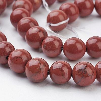 Natural Red Jasper Round Beads Strands GSR011-1