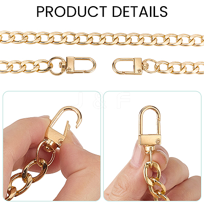 4Pcs 4 Styles Aluminum Chain Bag Extension Chains PURS-CL0001-52-1