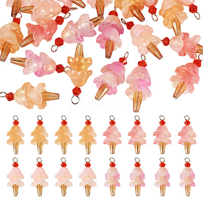 20Pcs 4 Styles Glass Ice Cream Pendants PALLOY-TAC0242-01-1