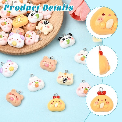 20Pcs Opaque Resin Pendants RESI-YW0005-60-1