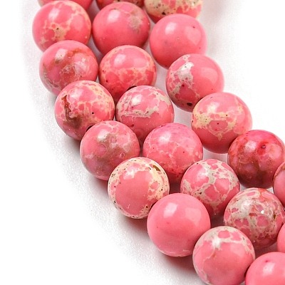 Synthetic Imperial Jasper Dyed Beads Strands G-D077-A01-02-1