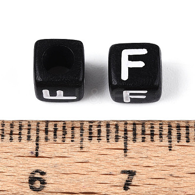 Initial Acrylic Horizontal Hole Beads OACR-ZX006-35F-1