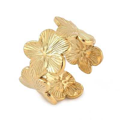 304 Stainless Steel Adjustable Open Cuff Rings for Women RJEW-U060-03B-G-1