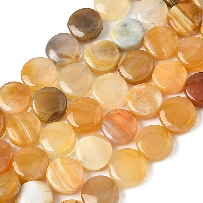 Natural Yellow Botswana Agate Beads Strands G-F790-H04-04-1