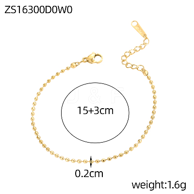 304 Stainless Steel Ball Chain Bracelets STAS-OY012-99G-1