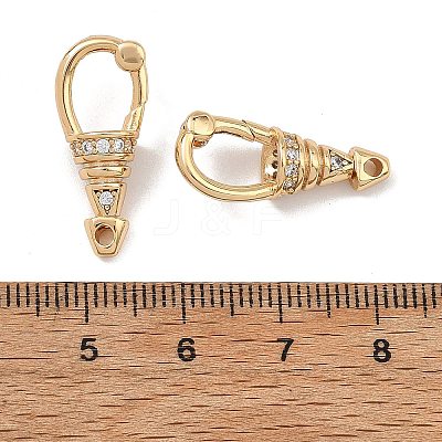 SHEGRACE Brass Micro Pave Clear Cubic Zirconia Spring Gate Clasps XGRQ58768-750G-1