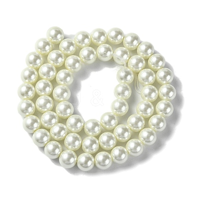 Eco-Friendly Dyed Glass Pearl Round Bead Strands X-HY-A002-8mm-RB011-1