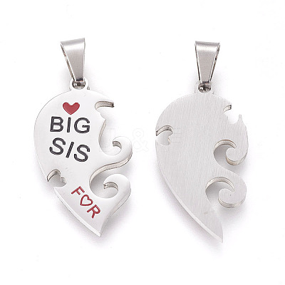 304 Stainless Steel Split Pendants STAS-F168-10P-1