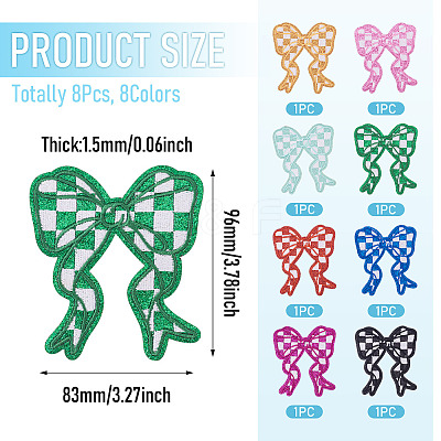 8Pcs 8 Colors Polyester Clothing Patches DIY-TA0015-31-1