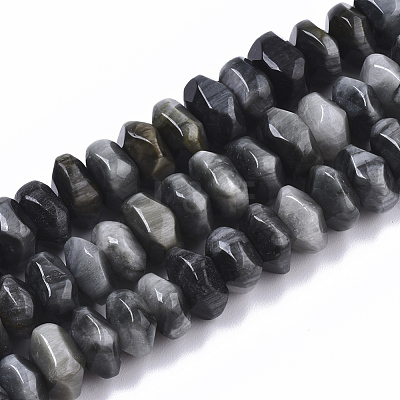 Natural Hawk's Eye Beads Strands G-R462-10-1