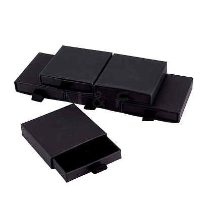 Cardboard Paper Jewelry Set Drawer Boxes with Sponge Inside FIND-WH0199-43A-1