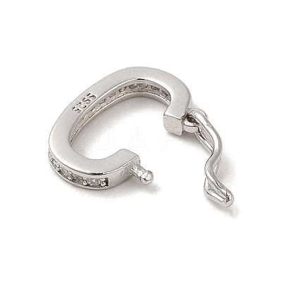 Rhodium Plated 925 Sterling Silver Twister Clasps STER-E056-026P-A-1