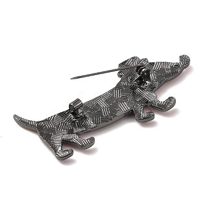 Gunmetal Alloy Enamel Lapel Pin Brooches JEWB-K041-01B-01-1
