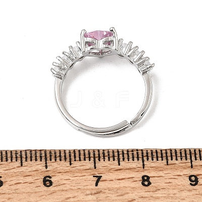 Brass Pave Cubic Zirconia Cuff Open Rings CU-CBA5C10-02P-1