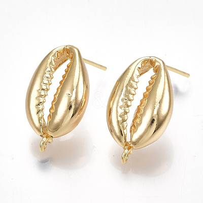 Brass Stud Earring Findings KK-S350-056G-1