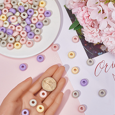 100Pcs Opaque Acrylic Beads MACR-SP0001-35-1