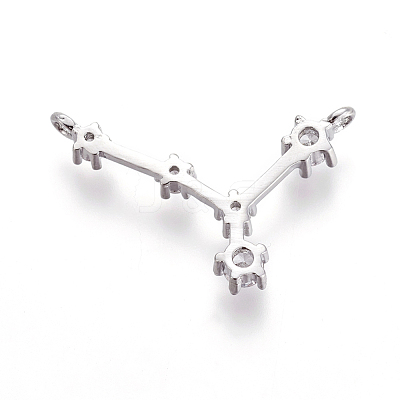 Brass Micro Pave Cubic Zirconia Pendants ZIRC-F099-20P-08-1