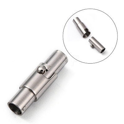 Tarnish Resistant 304 Stainless Steel Locking Tube Magnetic Clasps X-STAS-H019-5-1