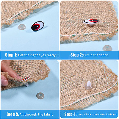 Oval Plastic/Resin Craft Safety Eyes DIY-GL0005-64B-1
