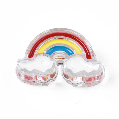 Transparent Acrylic Enamel Beads X-OACR-N130-026-1