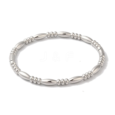 Non-Tarnish 304 Stainless Steel Textured Ring Hinged Bangles for Women BJEW-I315-17P-1