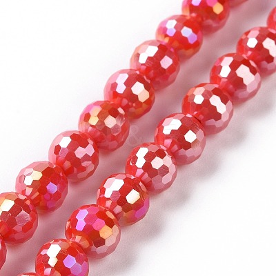 Electroplate Glass Beads Strands GLAA-E036-14D-1