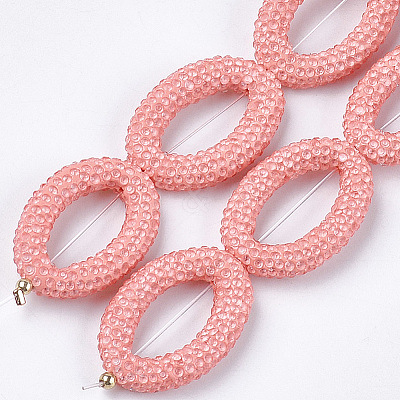 Handmade Polymer Clay Rhinestone Bead Frames RB-S058-02G-1