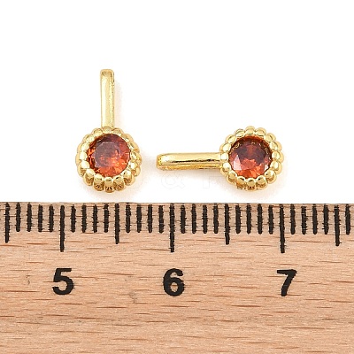 Brass Pave Cubic Zirconia Charms KK-K340-45G-1