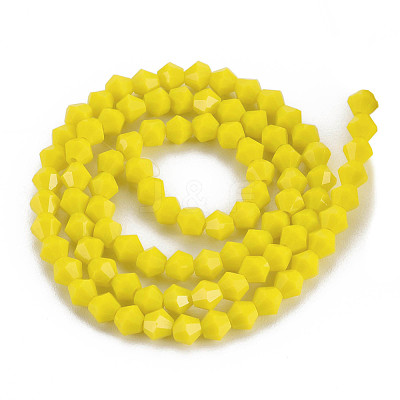 Opaque Solid Color Glass Beads Strands GLAA-Q080-4mm-B10-1