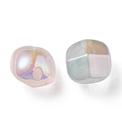 UV Plating Luminous Transparent Acrylic Beads OACR-P010-01-1