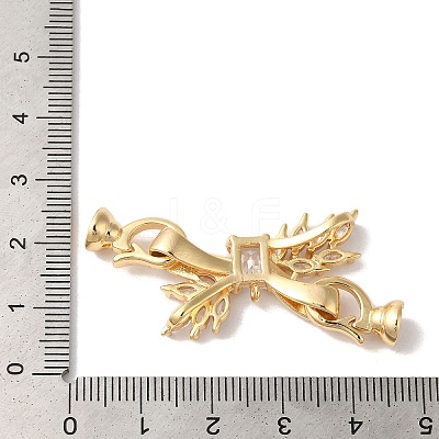 Brass Micro Pave Cubic Zirconia Fold Over Clasps KK-B098-09G-01-1