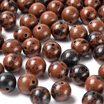 100Pcs 8mm Natural Mahogany Obsidian Round Beads DIY-LS0002-03-1
