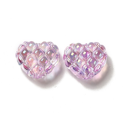Transparent Acrylic Waffle Beads OACR-E016-01F-1