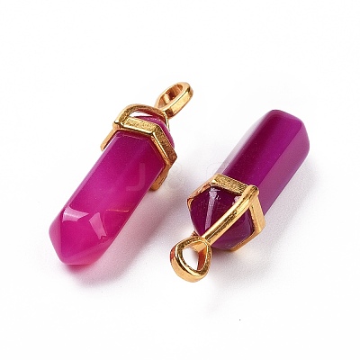 Natural Agate Double Terminated Pointed Pendants G-G902-B08-1